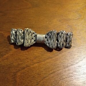 Antique Women's Metal Women Bowtie Brooch 3 Inches